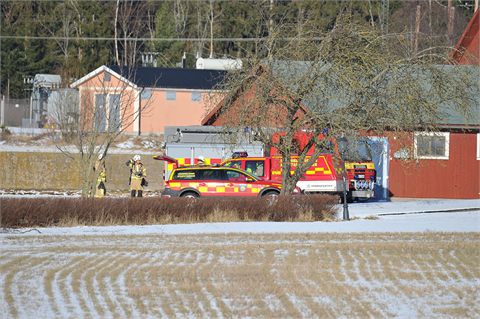 Brand i ladugård utanför Väse