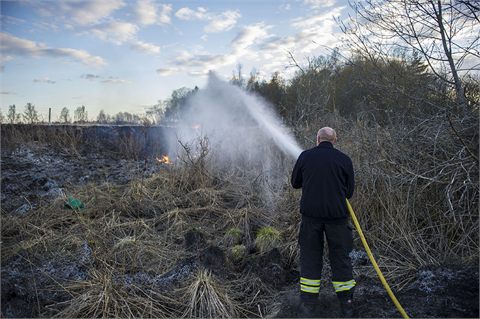Gräsbrand spred sig i Folkärna