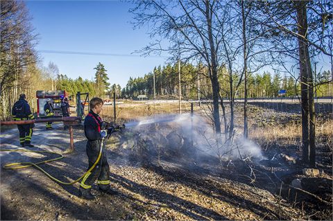 Gräsbrand utanför Hofors