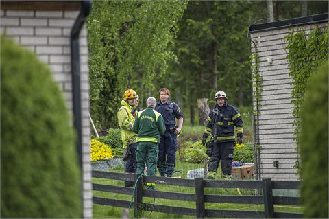 Brand i garagevägg i Avesta