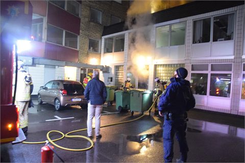 Lokaler rökfylldes efter brand i Trelleborg