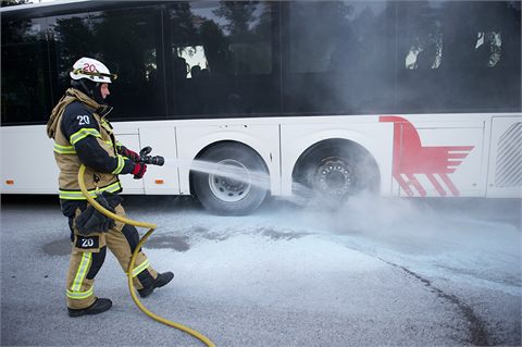 Larm om brand i linjebuss Avesta