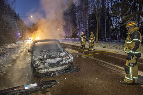 A-traktor brann i Skogsbo