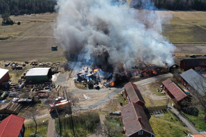 Grsbrand spred sig i Utmyrby