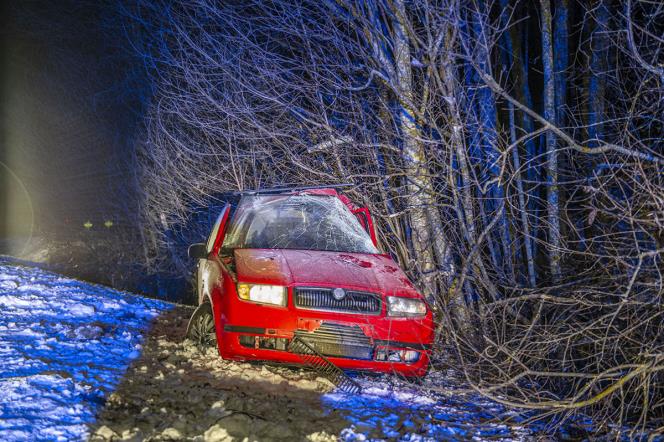 Personbil kolliderade med trd utanfr Ster