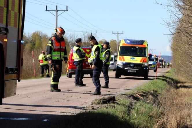 Bil krde av vgen norr om Klippan