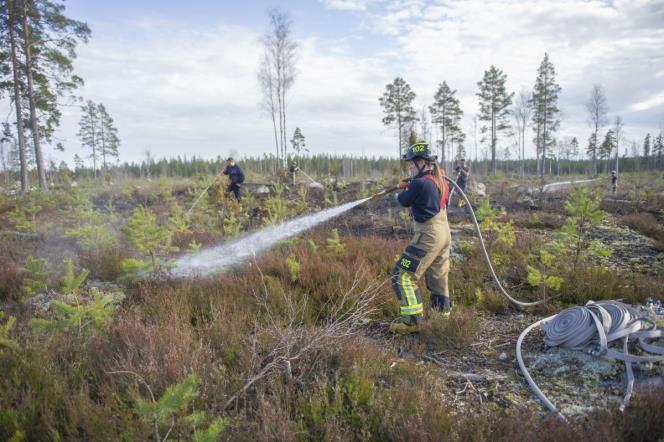 Skogsbrand vid L�ngbrok�rr � r�js�g hittad p� platsen