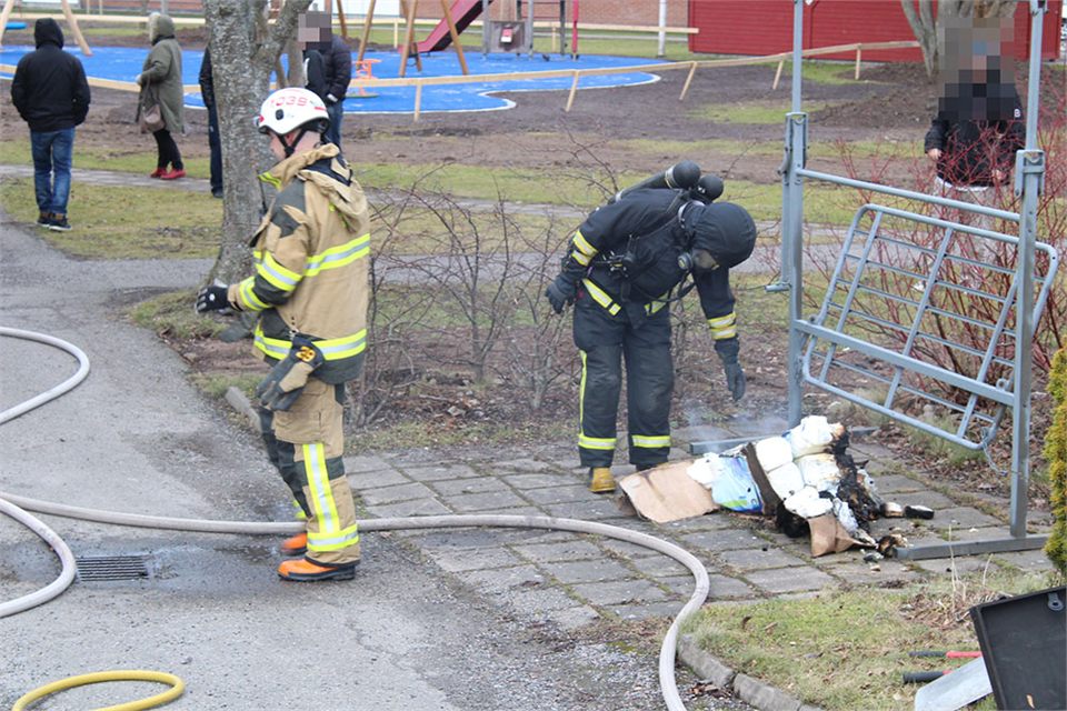 Brand i källare i Götene
