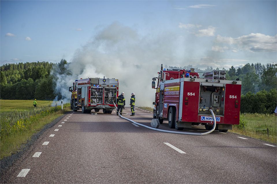 Brand i hövagn