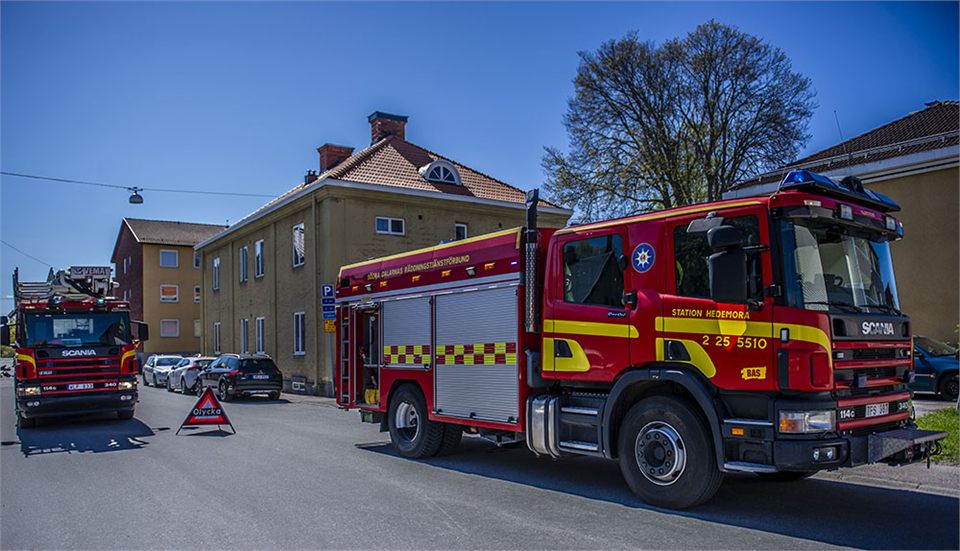 Larm om lägenhetsbrand i Hedemora